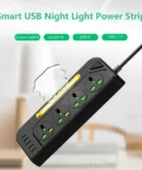 تتيح هذا الوصلة شحن 8 أجهزة في وقت واحد، حيث يحتوي على 4 منافذ AC واسعة و4 منافذ USB