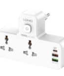موزع طاقة مزود بمُمدّد USB بقدرة 20 واط بثلاث منافذ مع توصيل طاقة PD وصلة كهربائية بالحائط