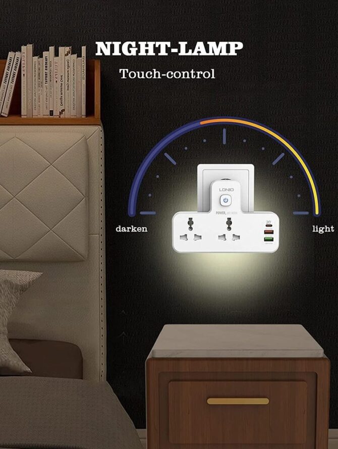 موزع طاقة مزود بمُمدّد USB بقدرة 20 واط بثلاث منافذ مع توصيل طاقة PD اصلي